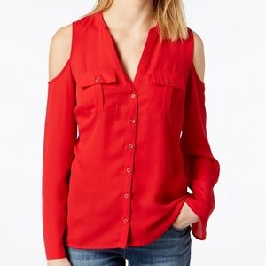 INC International Concepts Cold-Shoulder Blouse